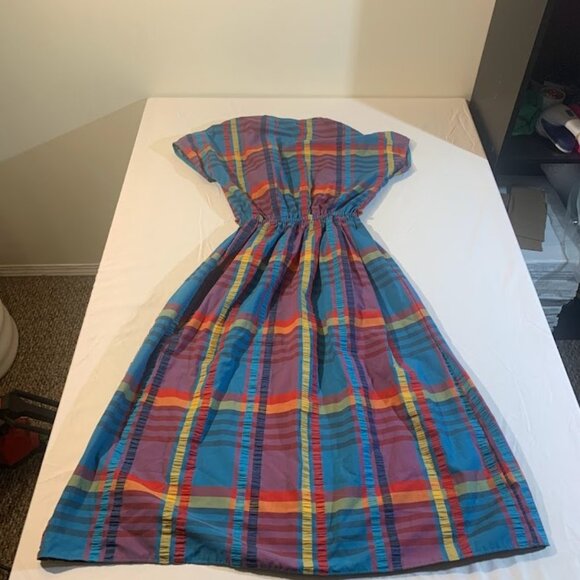 St Michael Plaid Cinch Waist Midi Dress - Picture 8 of 8